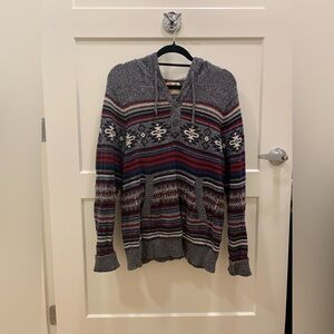 Ruff Hewn Men’s Hoodie Henley 100% Cotton Sweater Colorful Geometric Size Small